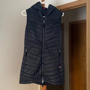Skhoop long black vest with hood